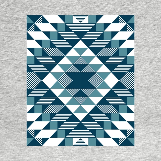 Blue Geometric Nordic Pattern by marieltoigo